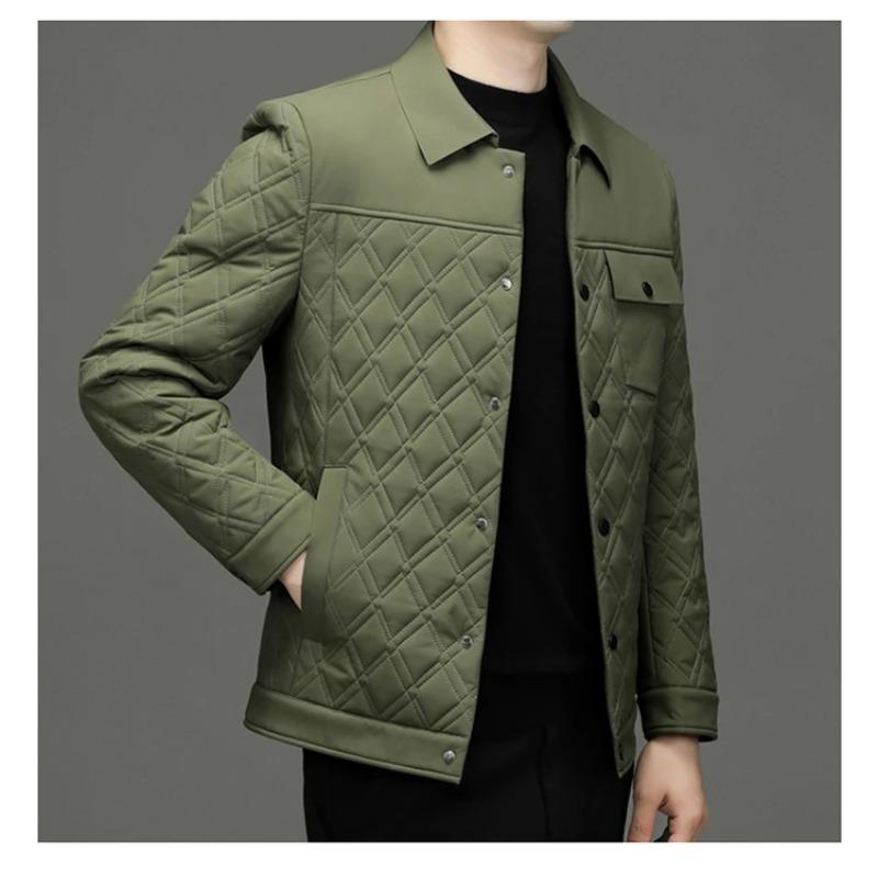 Minglu Autumn Winter Men's Parkas Luxury Autumn Winter Solid Color Single Breasted Business Casual Male Jackets and Coats 4XL