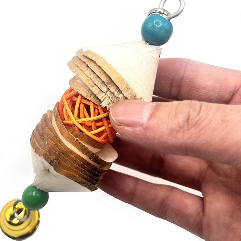 Jouet à mâcher pour oiseaux Bec de perroquet Fournitures à mordre avec clochettes Accessoires de cage à oiseaux Jouets de cage pour calopsittes Conures Pinsons d'amour