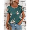 Sommer Rundhals 3D-Druck Blumenmuster Top Modische Lässige Kurzarm Damen T-Shirts