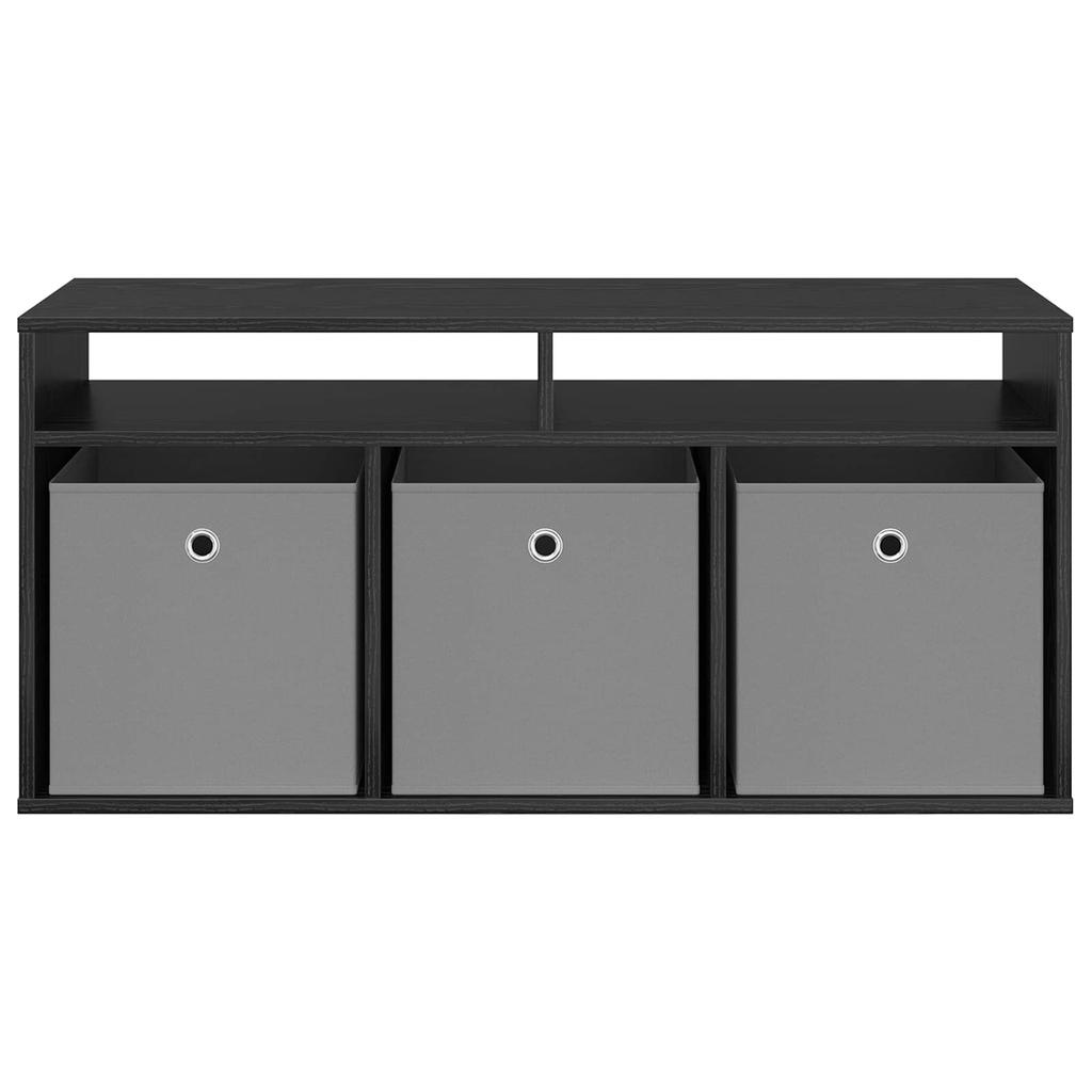 Lowboard with Drawers Black Oak Effect 102 x 32 x 48.5 cm