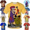 Summer Fashion Cartoon Character 3D Printing Children's Short-sleeved T-shirt Hip-hop Unisex Casual Round Neck T-shirt Top Streetwear