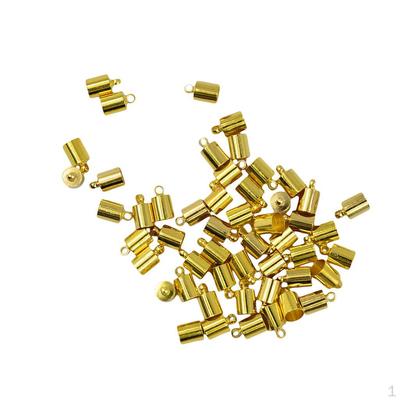 6 mm Messing-Endkappe, Lederband, DIY-Schmuckherstellung, Packung mit 50 Stück – golden