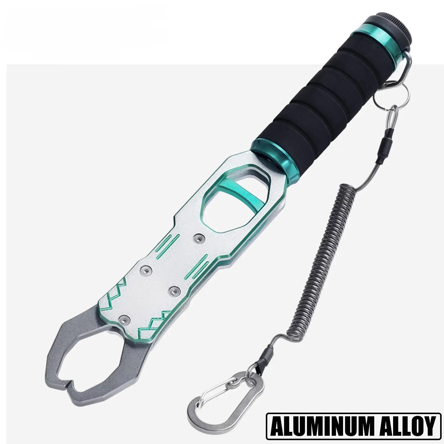 

New Fishing Grip Pliers Accessories Set Aluminum Alloy Fish Control Device with Scale 18kg Spring Scale 360° Rotation Adjustable Grabber Tool Seawater серебряный