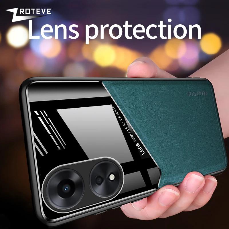 For OppoA78 Case PU Leather Car Magnetic Hard PC Cover For OPPO A98 A78 A58 A38 A18 A79 5G OppoA98 OppoA58 OppoA38 Cases