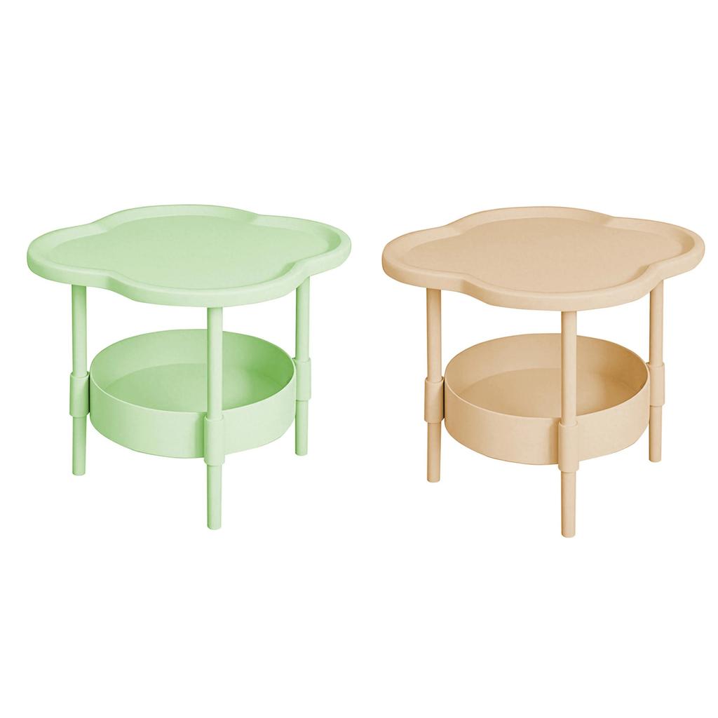 2 Tier Side Table, End Table Side Table Waterproof Small Sofa Coffee, Side Tables Bedroom Indoor Outdoor With Removable Tray For Living Room Bedroom B
