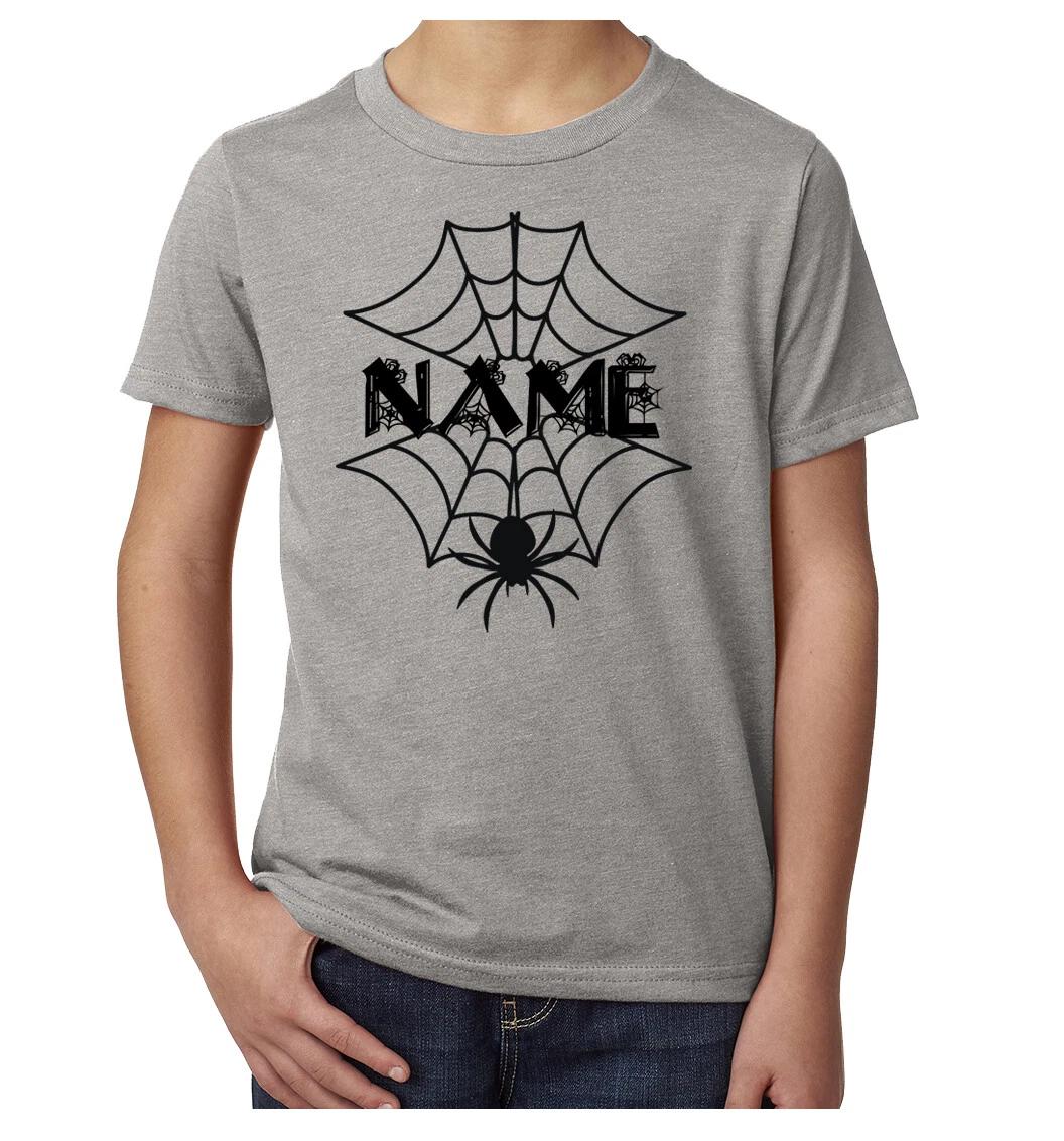 Custom Spider Web Name T-Shirts, Funny Graphic Tees, Halloween Kid s T-Shirts! 4XL