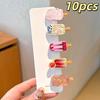 10 Stück Haaraccessoire Süßes Mini-Eis Transparent Lustige Haarspange Für Frauen Pony und Haarstyling Entenschnabel-Clip