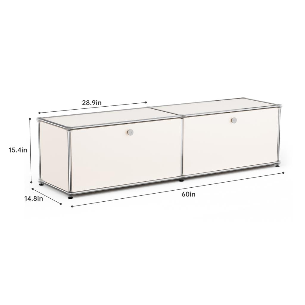 Modern Storage Cabinet Stainless Metal Organizer TV Stand Cabinet for Living Room and Home Office Furniture