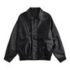Womens Brown PU Leather Jacket Short Loose Fit Vintage Style Motorcycle Biker Coat