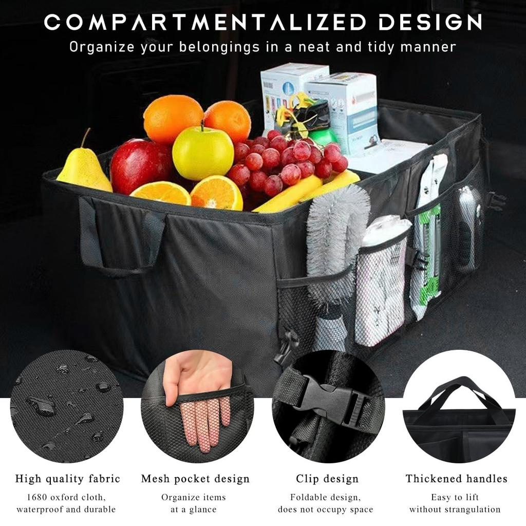 Large Capacity Car Trunk Organizer Eco Friendly Foldable Durable Storage Tool For Car Truck Boot Backseat Cargo