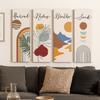 Inspirational Quotes Bohemian Abstract Hanging Sign Wall-mounting Artistic Plant Leaf Pendant Handmade Decorative Panel