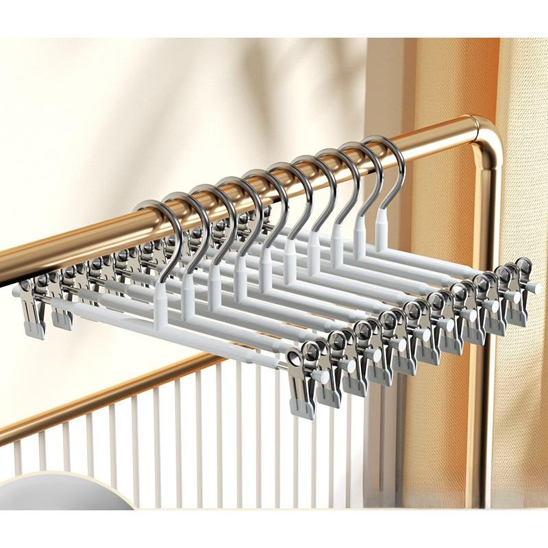 10Pcs Pants Rack, Pants Storage, Household Non-Marking Pants Clip, Non-Slip Jk Hanger, Stainless Steel Skirt Clip, Drying Hanger, Delivery