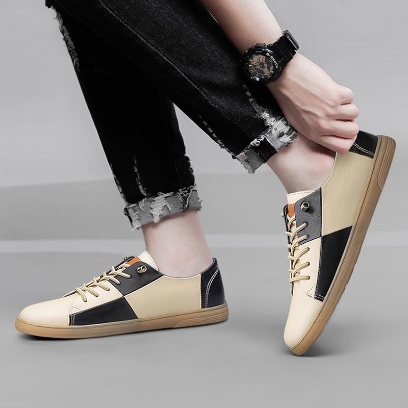 Mode Jogging Herrenschuhe Frühling Neu Outdoor Sneaker Schuhe Mode Echtes Leder Freizeitschuhe Leichte Herren Oxford Schuhe