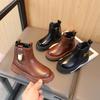 Fashion Boy Girl Short Boots Non-Slip British Style Boots Children's Side Zipper Design Single Boots Leather Boots Anti-skid