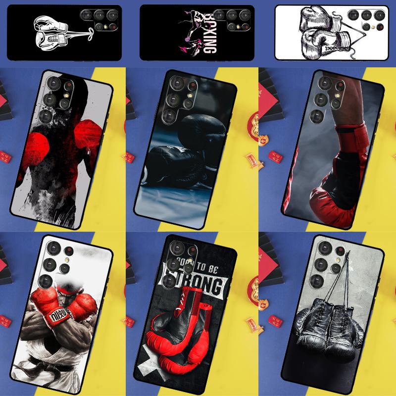 Strong Boxing Gloves Phone Case For Samsung Galaxy S24 Ultra S9 S10 S20 FE S21 S22 S23 Plus S25 Ultra Back Cover