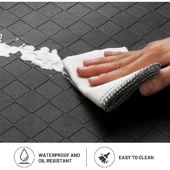 HappyTrends Floor Mat Cushioned Anti-Fatigue ,17.3"x28",Thick Waterproof Non-Slip Mats and Rugs Heavy Duty Ergonomic Comfort Rug for