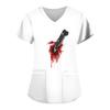 Women's Fashion Casual Halloween Printed Pocket T-shirt Tops