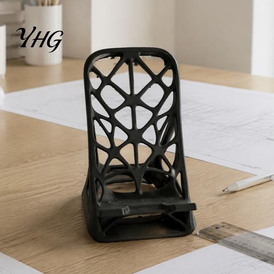 Portable Smartphone Dock 3D Printed Phone Holder, Desktop Mobile Stand, Hollow Design Cell Stand for Desk Universal Organizer Living Room Home Office
