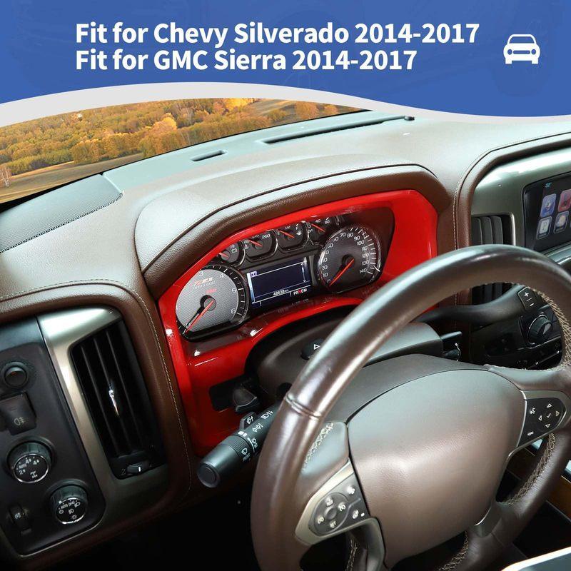 Red Dashboard Instrument Cluster Trim Cover For 2014–2017 Truck Interior Enhancement