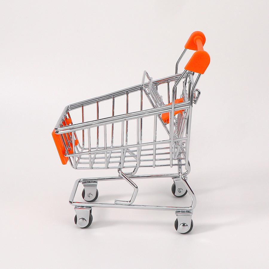 Toy Small Metal Shopping Cart Interactive Features For Kids Role Games Playing