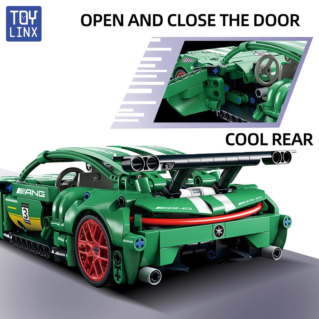 TOYLINX 456PCS Technical Super Racing Car Building Blocks Model Vehicles Pull Back Car Toys for Boys Bricks Toys Christmas Gifts