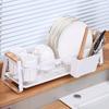 Detachable Kitchen Dish Rack Wooden Handle Kitchen Organizer Dish Drying Drain Rack  Household