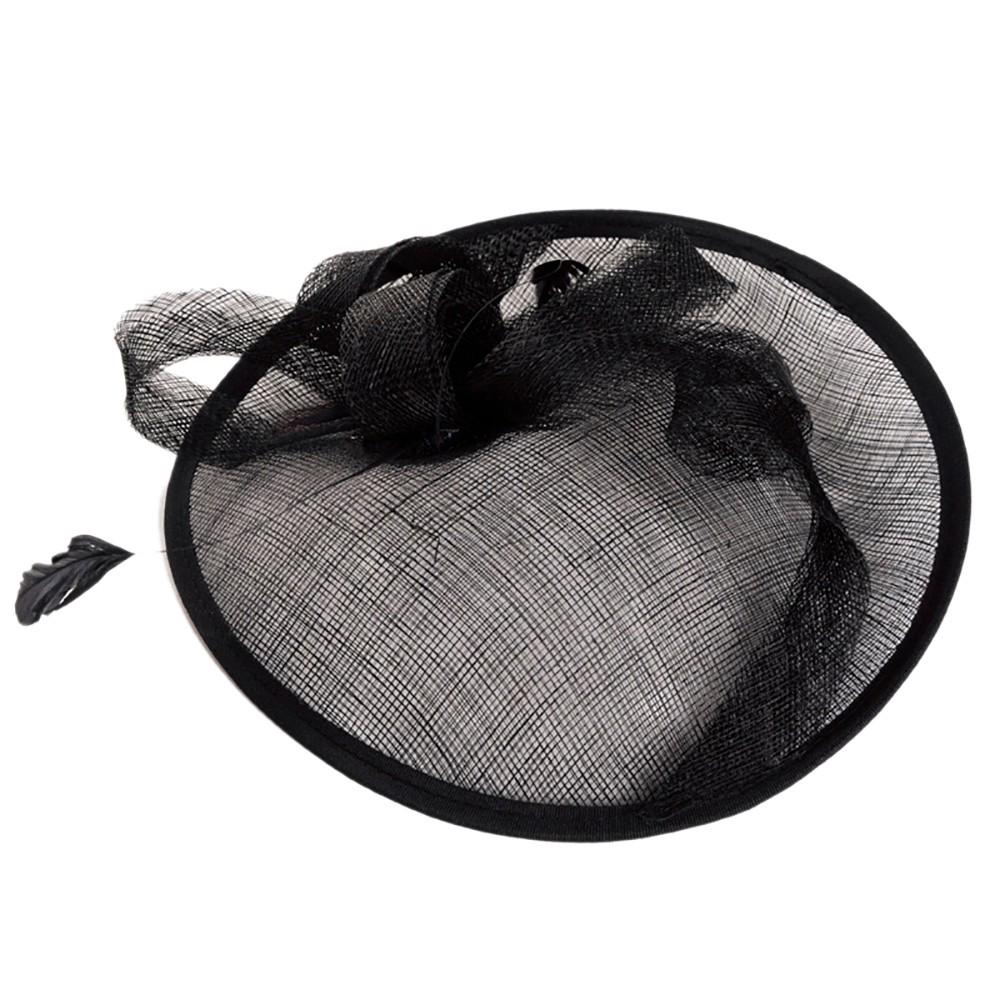 Fashion Wedding Women Fascinator Penny Mesh Hat Ribbons And Feathers Party Hat