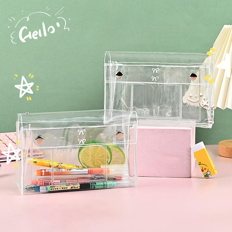 Clear Pencil Case Large Capacity Students Exam Stationery Bag Portable Waterproof Pen Pouch Organizer Storage Box - Ideal for Travel Storage