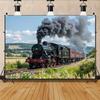 Vintage Steam Train Backdrop, Countryside Railroad Photography Background