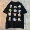 Twelve Cartoon American Retro Cartoon Printed Short Sleeved T-shirts For Men Women Trendy Loose Cotton Versatile Base Shirts