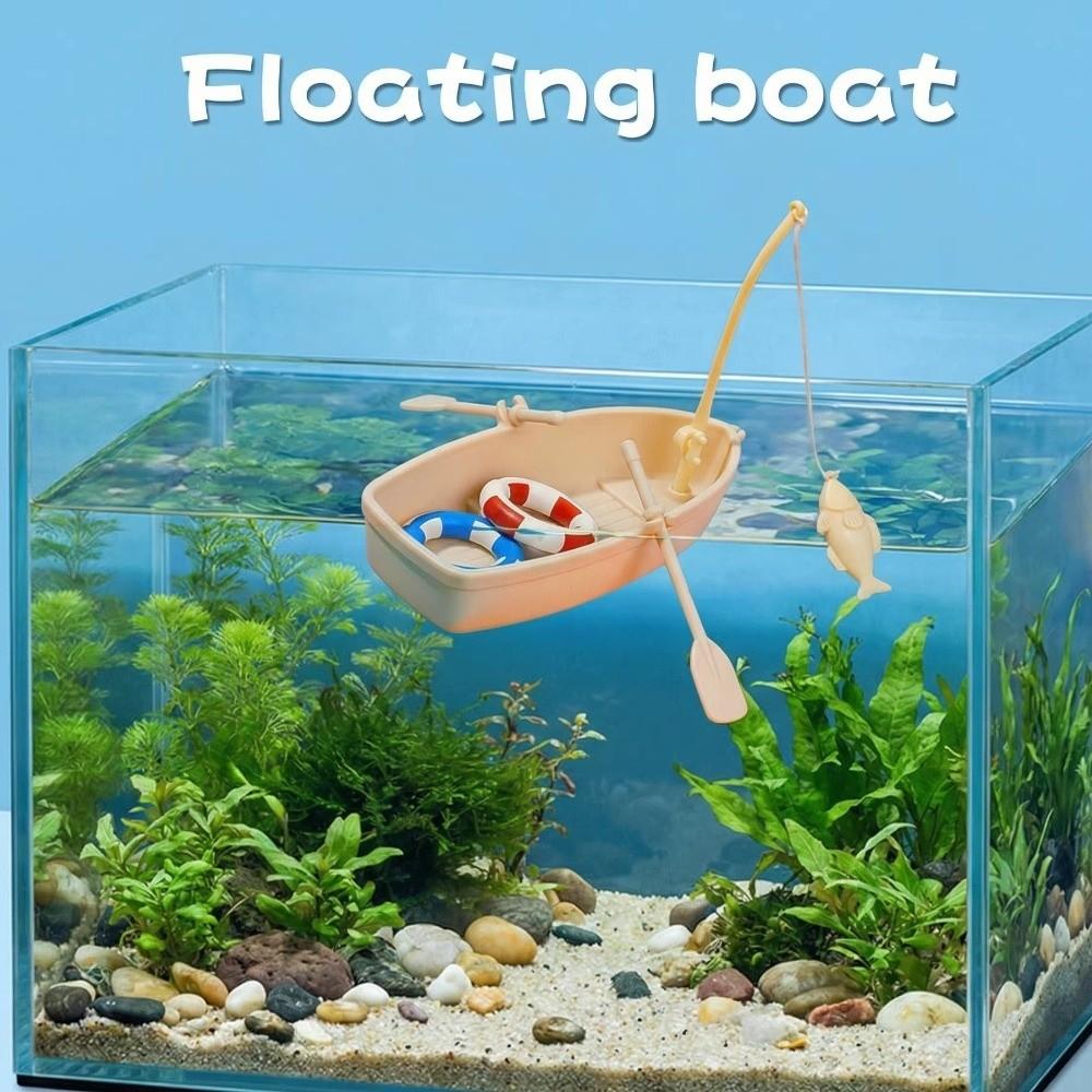 Mini Fishing Boat Model Nautical Style Simulated Boat Ornaments  DIY Home Ornament