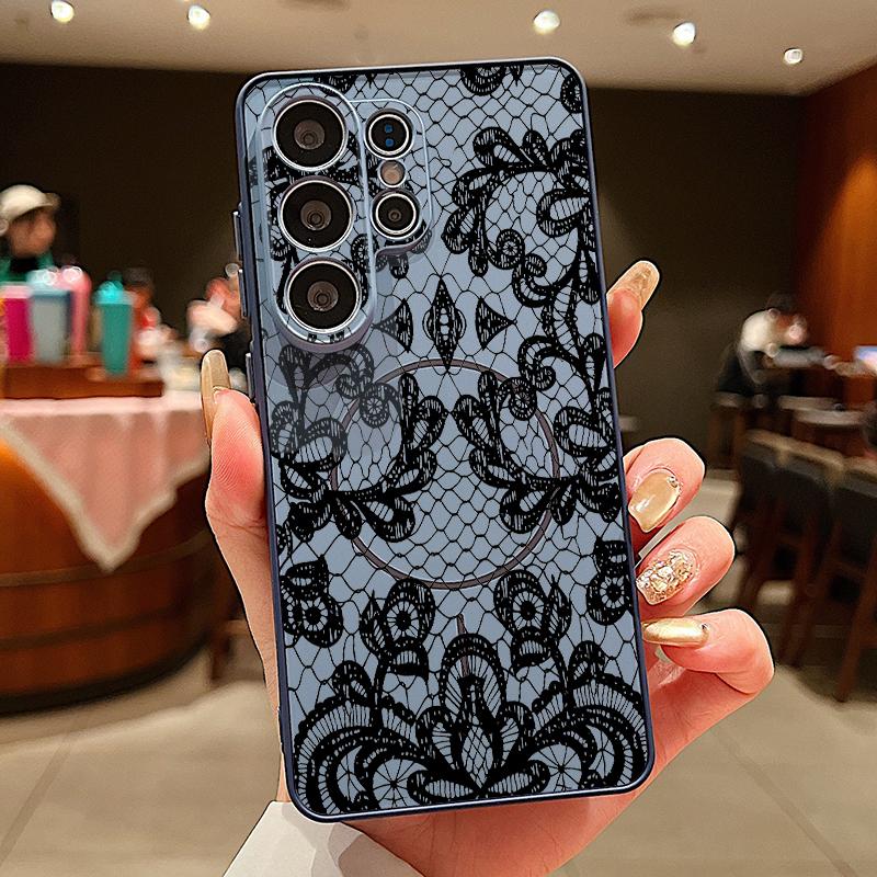 Retro Mandala Flower Pattern Case For Samsung S26 Edge S25 FE S24 Plus S23 S22 Ultra A15 A16 A17 A35 A36 A37 A54 A55 A56 A57 5G Magnetic Matte Cover