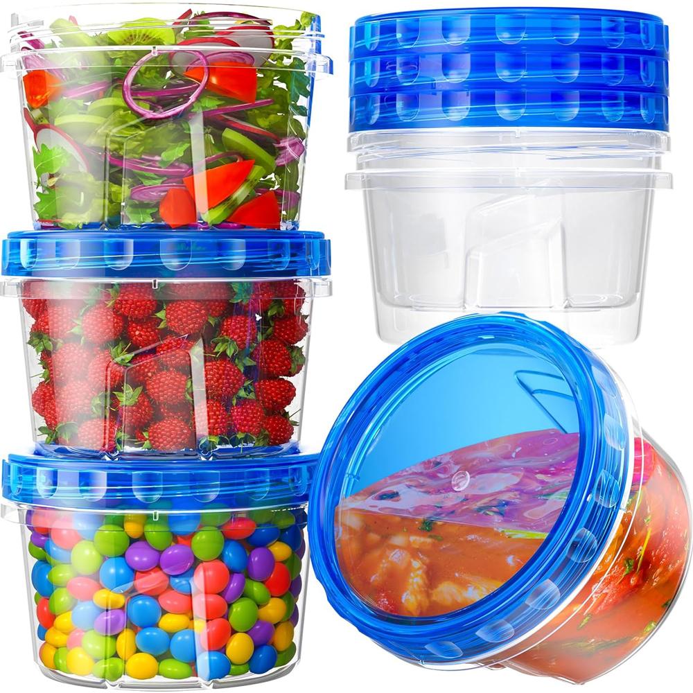 

17oz Freezer Storage Containers, Plastic Food Storage Containers with Twist Top Lids, BPA Free and Reusable Soup Containers Empty Containers