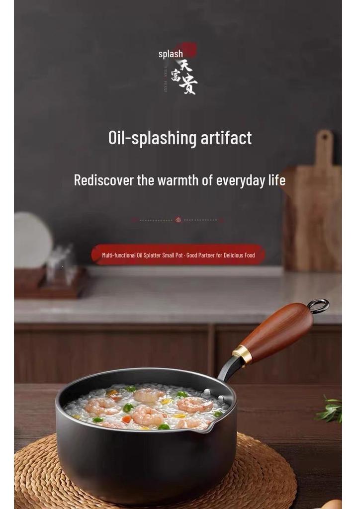 Special Deepened Non-Stick Frying Pan: Perfect for Hot Oil, Eggs, Baby Food & More; Multi-Functional Small Iron Milk Pot