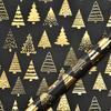 Rentierbedrucktes Geschenkpapier Heißfolien-Geschenkpapier Schwarz-Gold-Geschenkpapier Klassischer Glamour für Weihnachten
