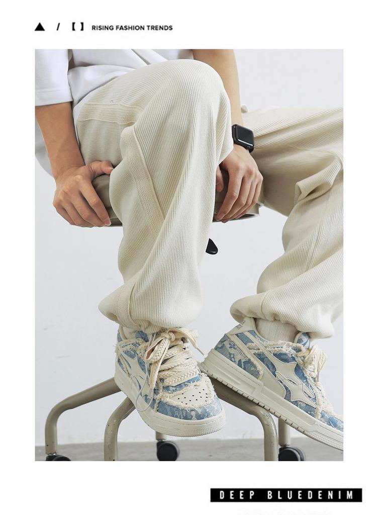 Zapatillas Casuales Unisex de Tela para Tabla con Lavado de Moda Estilo Coreano Transpirables