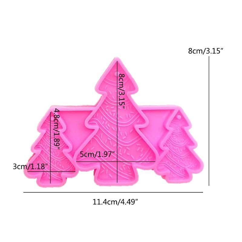 Christmas Themed Earrings Epoxy Resin Mold Keychain Pendant Casting Silicone Mould Jewelry Craft Making Tools
