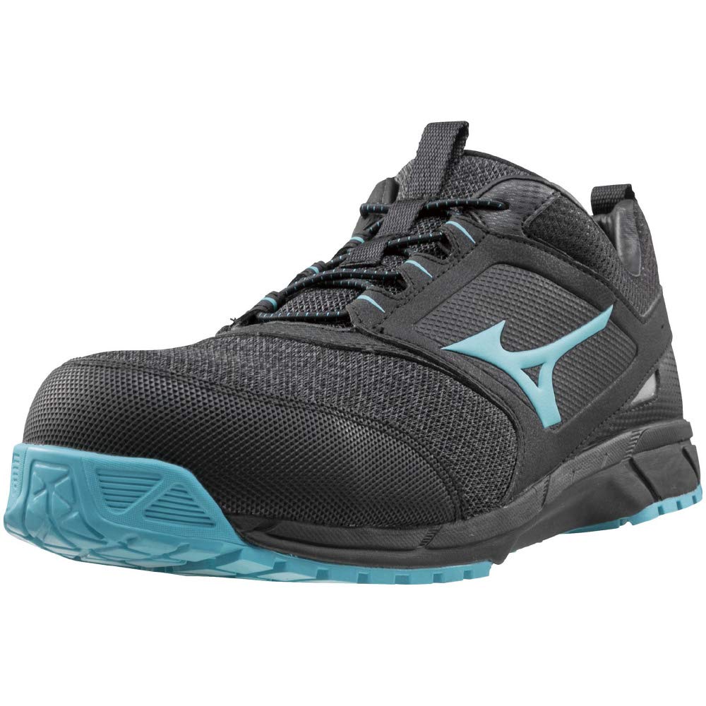 Mizuno ES31L Safety Elastic Work Black X Light Blue X Size 3E All-Mighty Shoes, Lightweight, Lace, JSAA/Standard (Type A), Men's, Black, 26.0 Cm,
