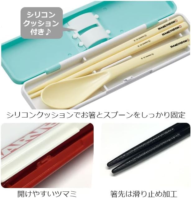 Powerpuff Girls Chopsticks and Spoon Combo Set, 18cm, Bento Chopsticks Case, Made in Japan, Dishwasher Safe, Antibacterial (Combo Set, Freezer Bag)