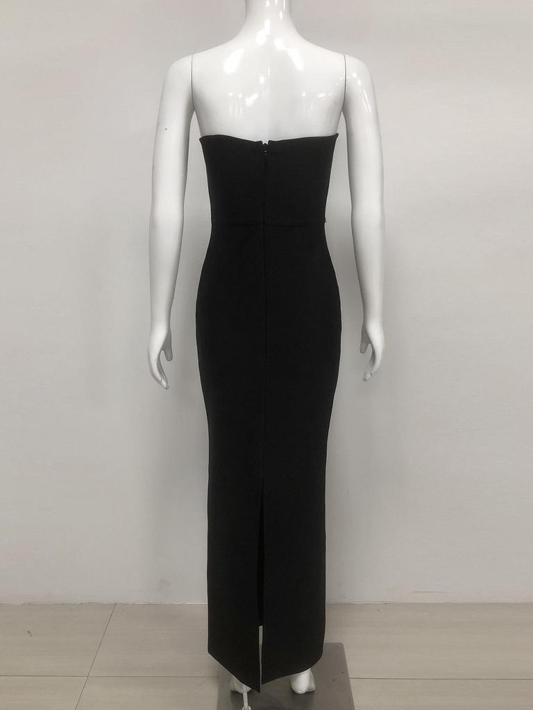 Luxurious Rhinestone-Embellished Strapless Evening Dress for Women – Elegant, Sexy, High-Elastic Bandage Design