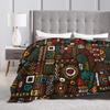 Colorful Traditional Ethnic Tribal Pattern  Blanket Cover Fleece  Ultra-Soft Throw Blanket for Bedroom Sofa Bedspread