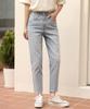 Ppaeppae Washed Crop Stretch Slim Baggy Straight Denim Pants