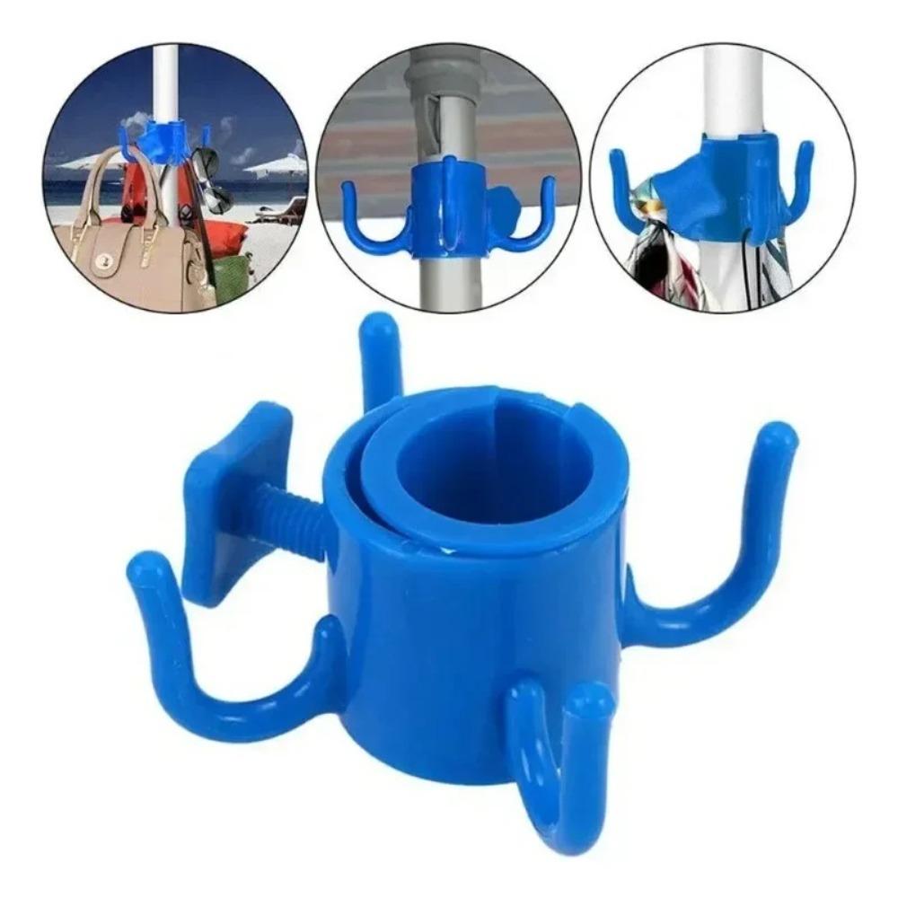 Umbrella Holder Four Corner Hook Support for Beach Camping Trip Hanging Towels Bags Hats Tent Accessories Durable Clasp
