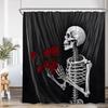 Skull Halloween Shower Curtain Scary Skull Flower Ghost Pumpkin Happy Bathroom Decoration Retro Shower Curtain