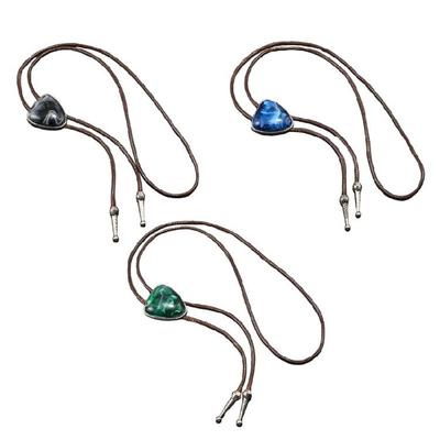 Multifunctional Bead PU Leather Necklace Practical Alloy Clasp Lightweight Jewelry Bolo Tie Neckwear Fashion Necktie