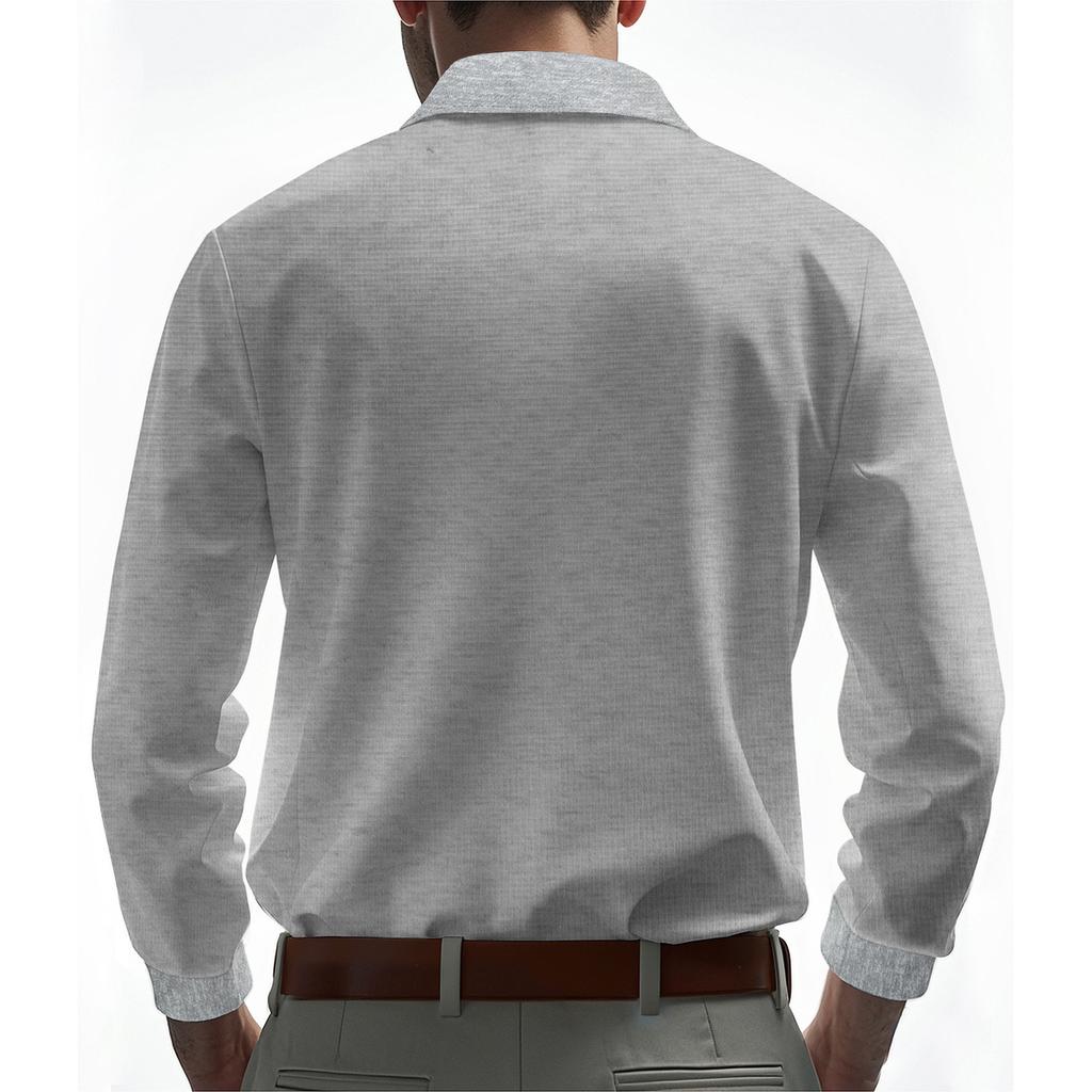 Spring/Autumn Lightweight Men's Quick-Dry Breathable Long-Sleeved Polo Sweatshirt Casual T-Shirt