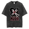 Summer Cotton Short Sleeve T Shirt Hip Hop Unisex Streetwear Washed Black Harajuku T Shirt Japanese Anime Graphic T-Shirt