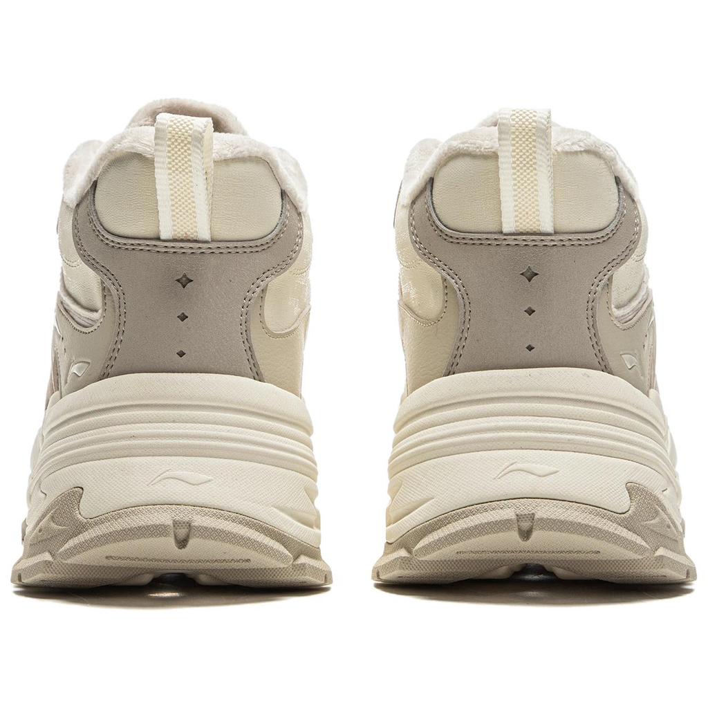 Li Ning Starry WNTR Simple Comfortable Durable Warm Mid-Top Lifestyle Casual Shoes Women Casual Shoes Light-Brown AGCV392-5