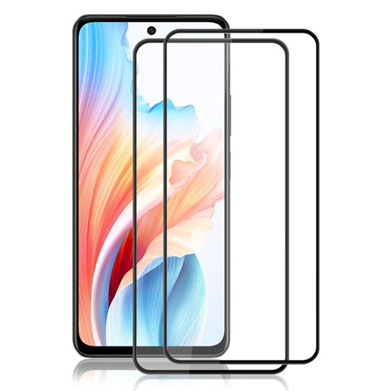 

AMORUS 2Pcs For Oppo A79 5G/A2 5G Screen Protector Silk Printing Tempered Glass Film Black