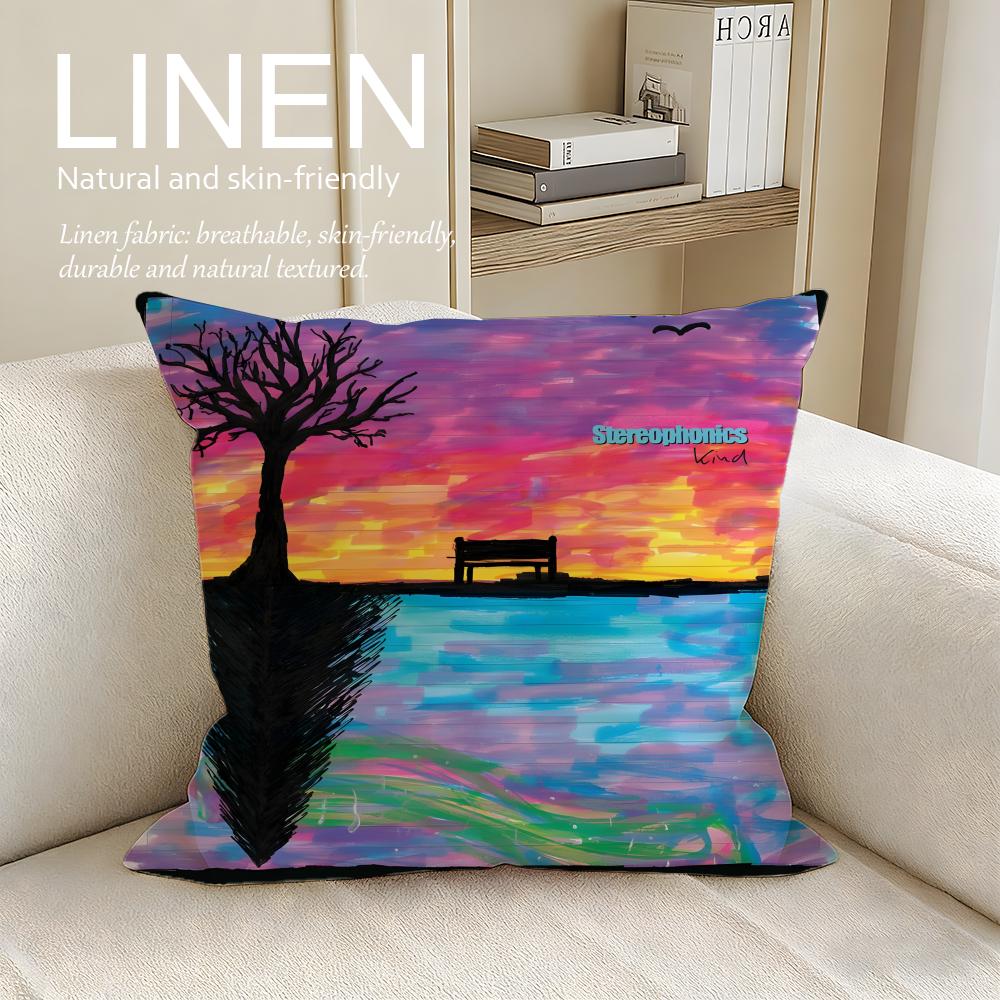 

Music Stereophonics Cushion Cover Pillowcase Set Pcs x x Breathable Washable Sofa Cushion Cover 30X30cm